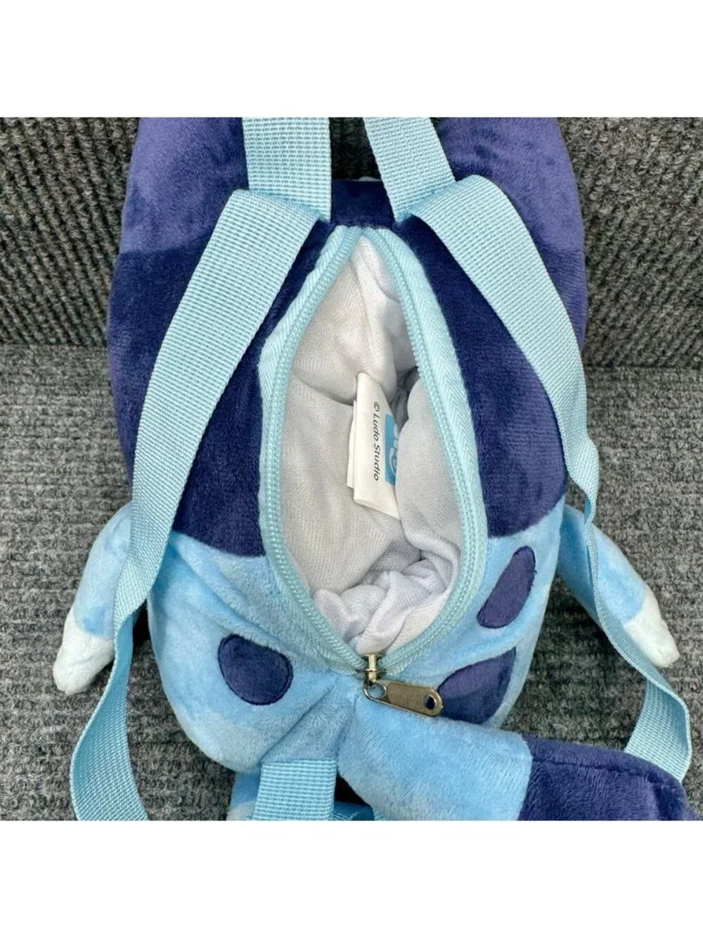 Bluey Plush Backpack Bag 16” Ludo Stuffed Animal Dog Adjustable Straps EUC